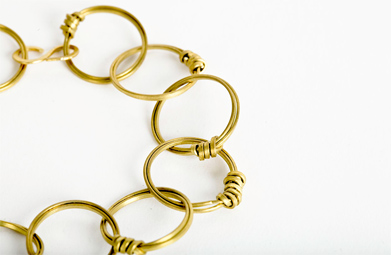 Brass hoop bracelet