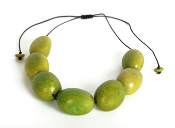 Green tagua necklace
