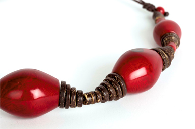 Red tagua necklace